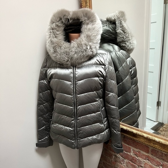 maximilian Jackets & Blazers - MAXIMILIAN silver fur coat